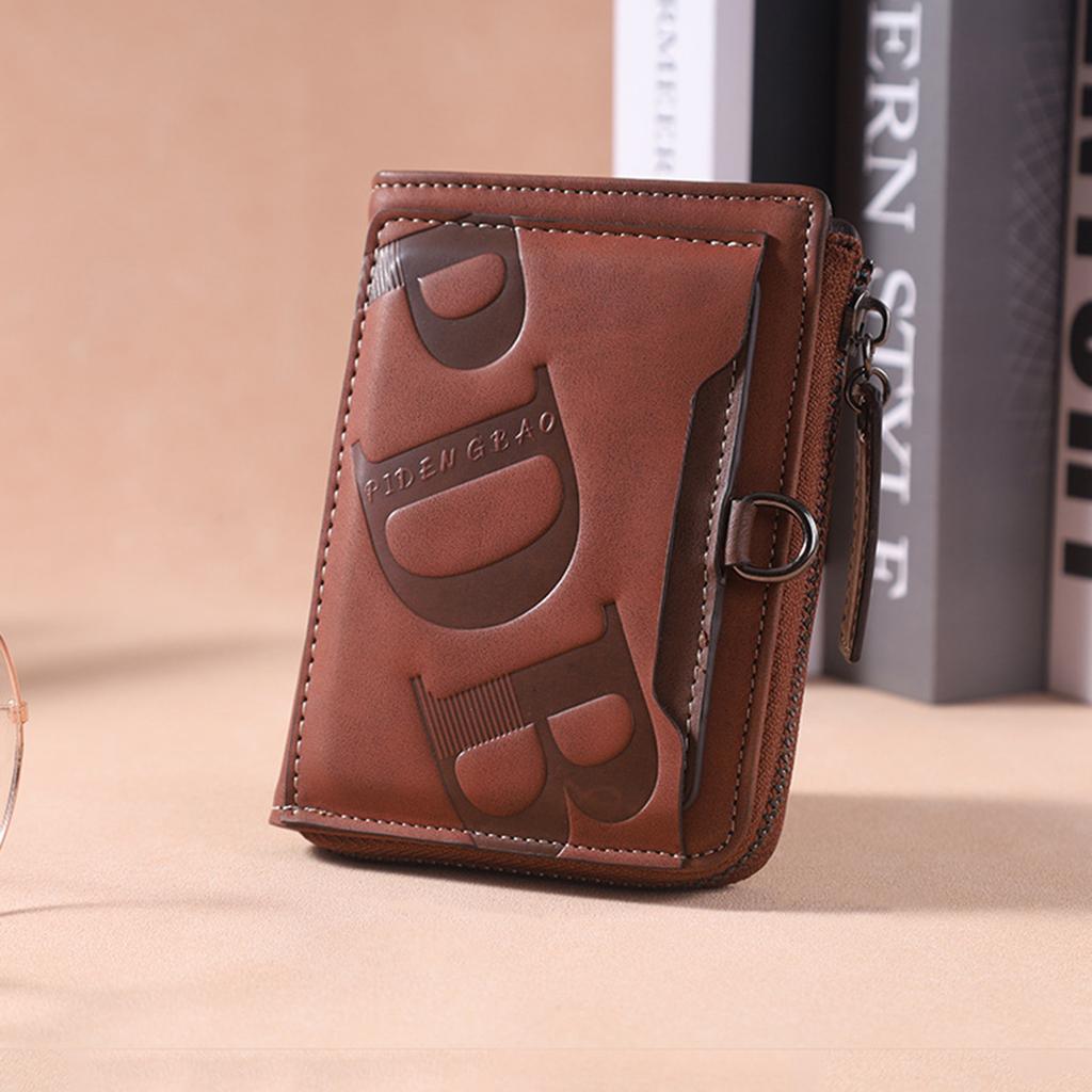 Fashion Men Wallets Leather Zipper Purse Money Clip Man Card Holders Male Short Multi-Card Wallet Coin Purse New Year Gifts