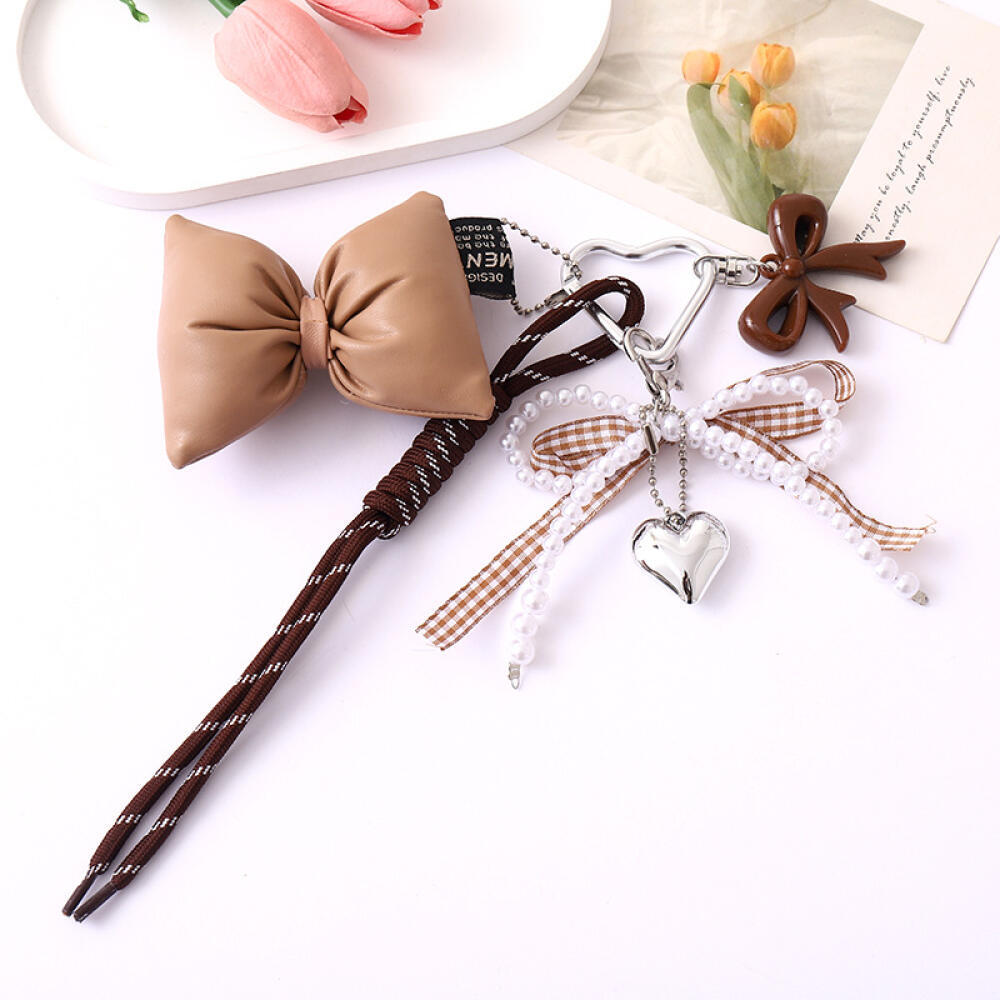 Corrente Pingente de Celular com Laço de Renda e Contas Acessórios Estética Sapatilha de Ballet Decoração de Bolsa de Câmera Chaveiro Presente