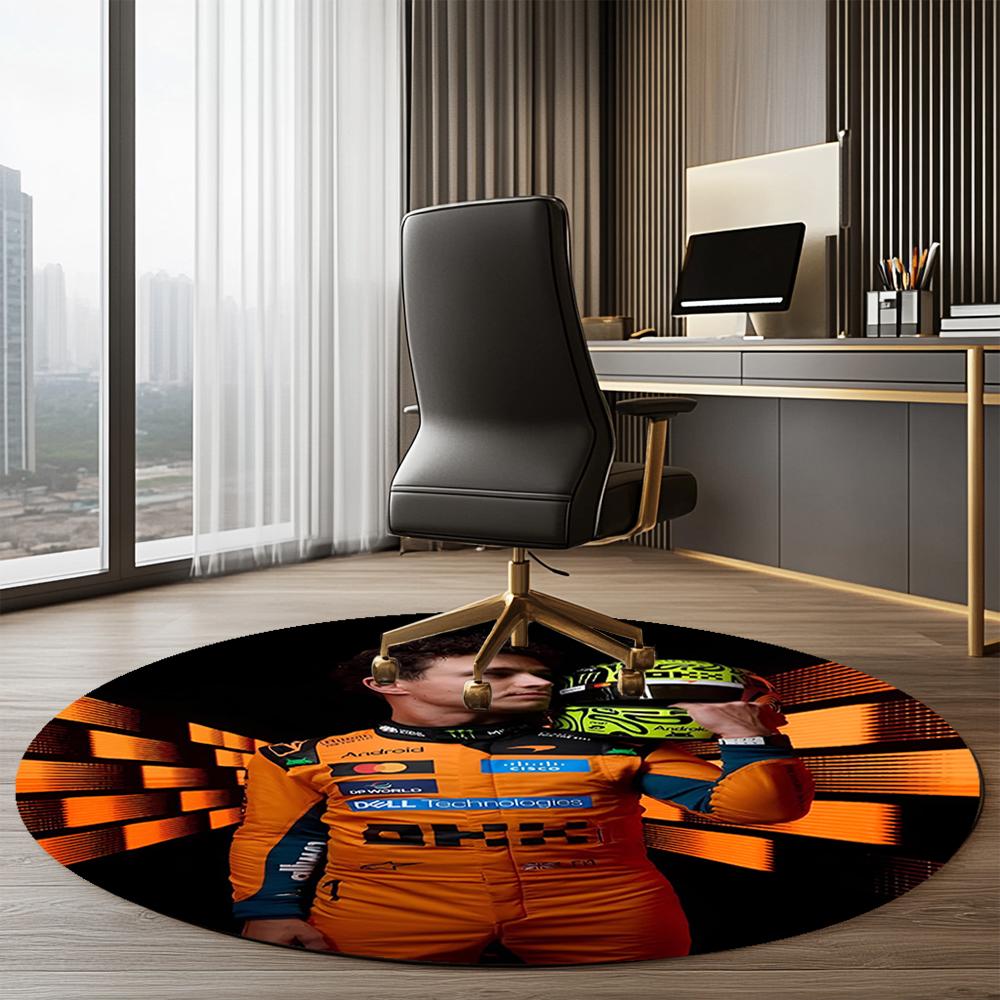 Lando Norris Printed Round Rug Carpet Chair Rug Area Rug Entryway Doormats,for Office Chair Living Room Bedroom Kitchen Room.