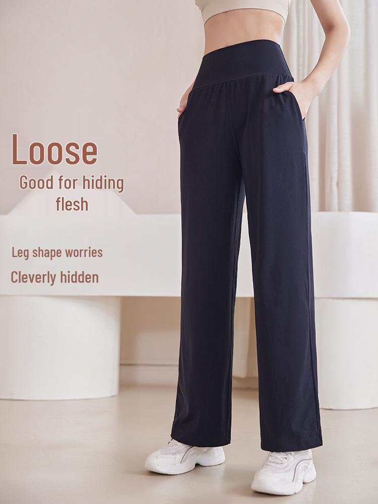 Plus Size High Waist Yoga Pants - Women's Quick Dry, Loose Wide Leg Fitness Long Pants
