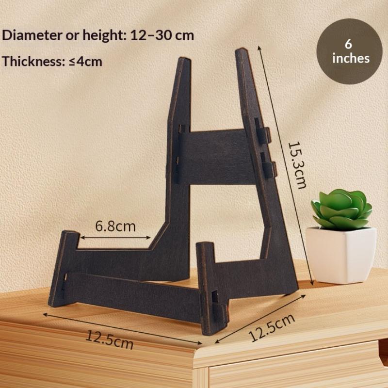 Brown Wooden Display Stand Desktop Display Stand Vintage Wooden Plate Stand Multi-Purpose Picture Display Holder For Home Decor