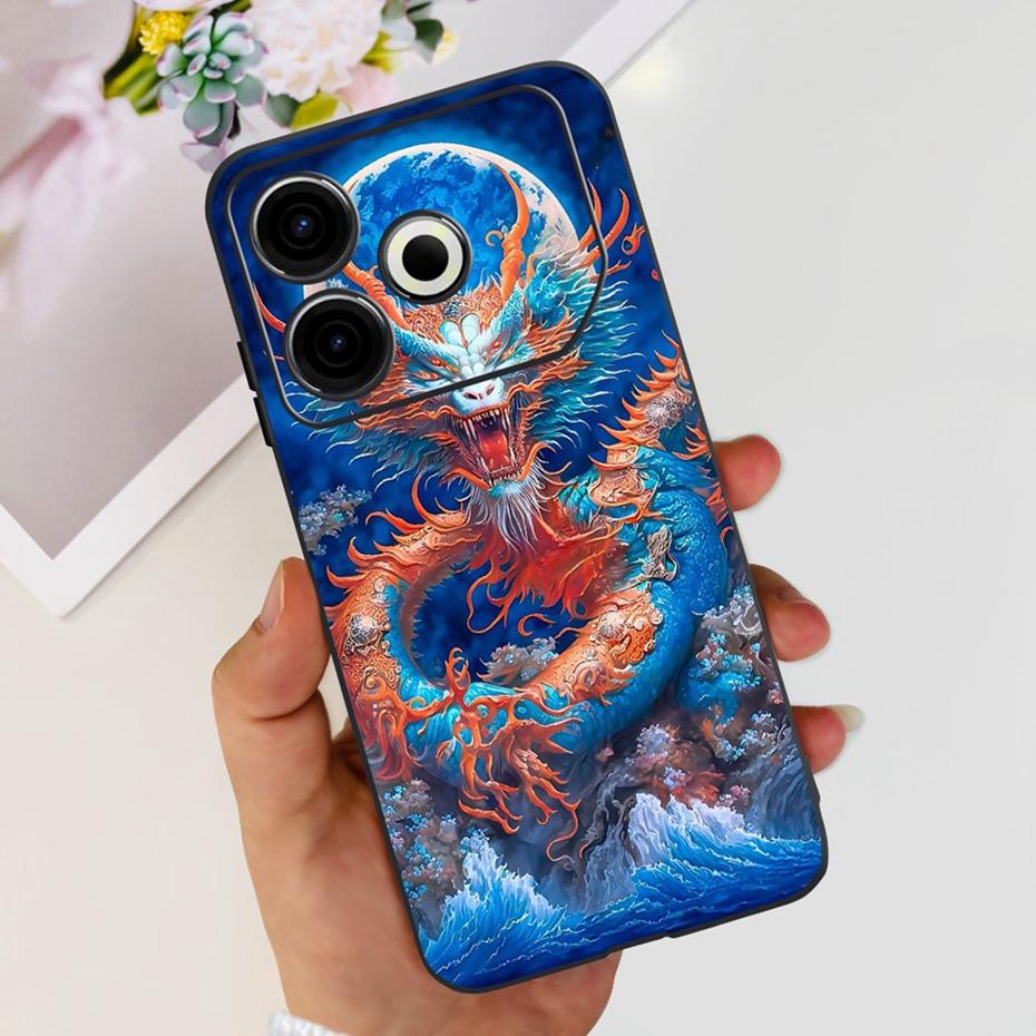 2024 Fashion Case For Tecno Pova 6 Neo Black Silicone Soft TPU Back Cover For Tecno Pova 6Neo 4G Phone Cases