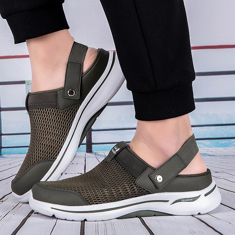 2025 Large Size Mesh Women's Shoes Spring and Summer Daily Cool Slippers One Pedal and Half Drag Breathable Lightweight Air Cushion Women's Shoes