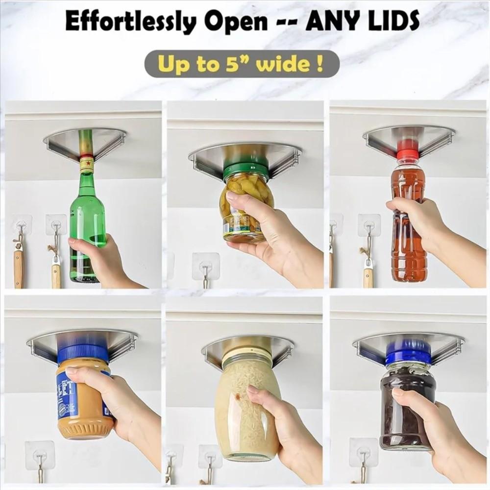Stainless Steel Table Bottom Can Opener Cabinet Mounted Jar Lid Remover  Kitchen Tool