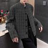 INCERUN Autumn Elegant  Men Long Sleeve Casual Plaid Buttons Texture Jackets Coats