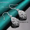 Silver Leaf Tree Hollow Earrings for Women