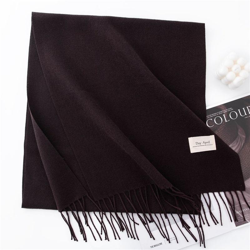 Sciarpa da Donna in Finto Cashmere Tinta Unita con Frange Morbida Calda Stola Avvolgente per Autunno Inverno Outfit Quotidiano Casual