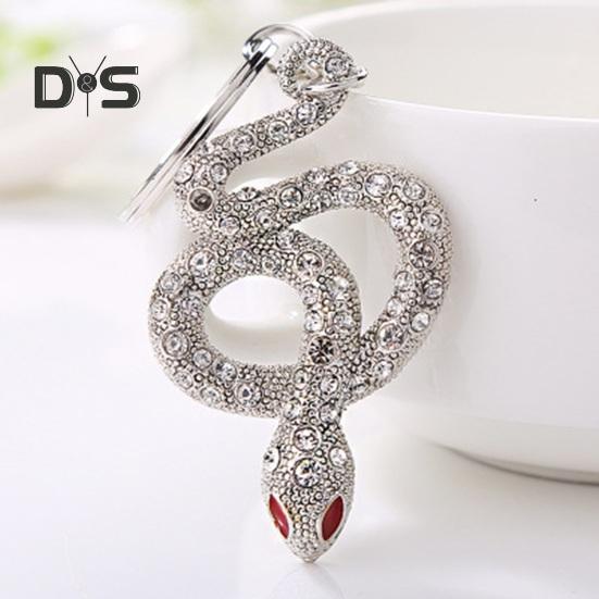 Брелок для ключей со стразами в форме змеи — фото 3