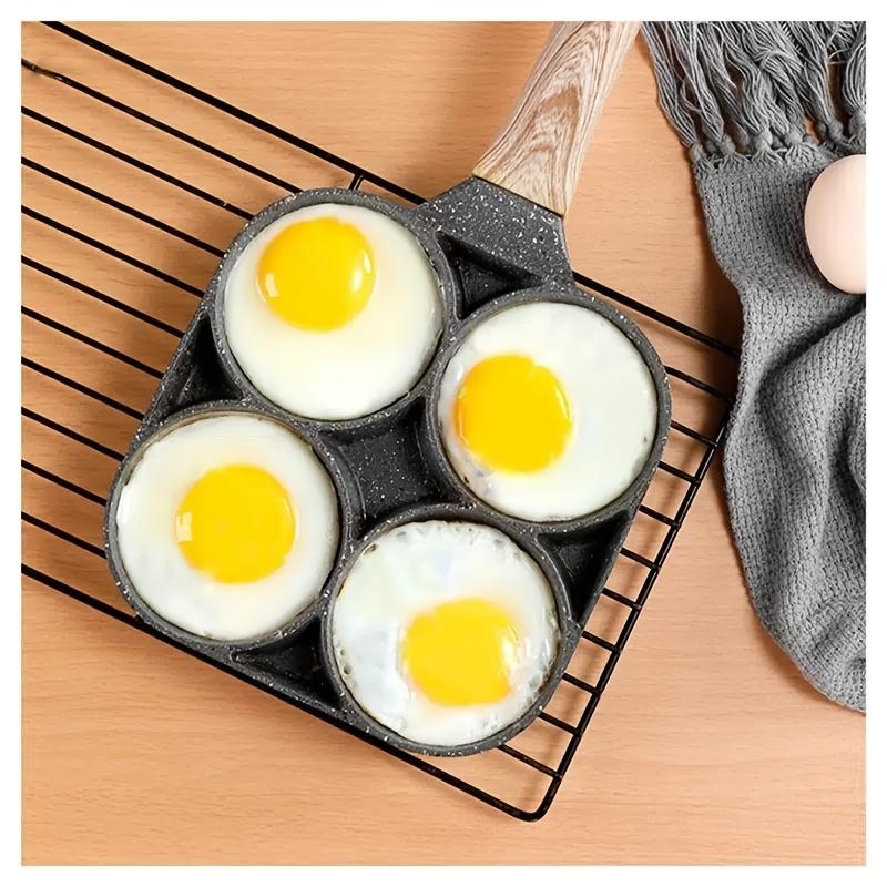 Medical Stone Four-hole Fried Egg Pot Household Non-stick Flat Bottom Egg Dumpling Pot Breakfast Eggs Hamburger Frying Pot Tools