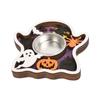 Wooden Halloween Candle Holder Creaitve Candlestick Adornment for Dinner Parties Casual Gatherings