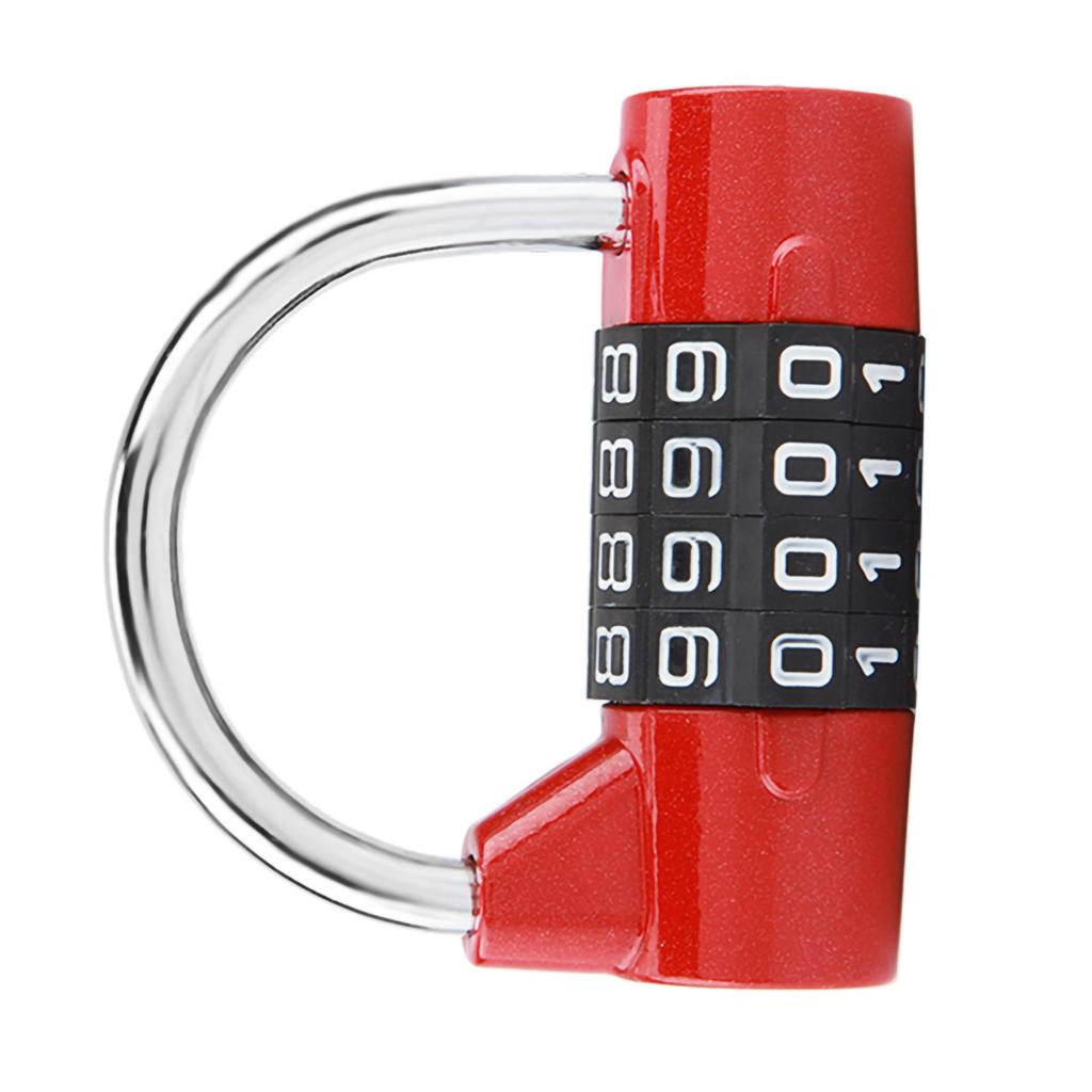 4 Dial Digit Code Combination Padlock Travel Suitcase Gym Locker Security Password Lock Red