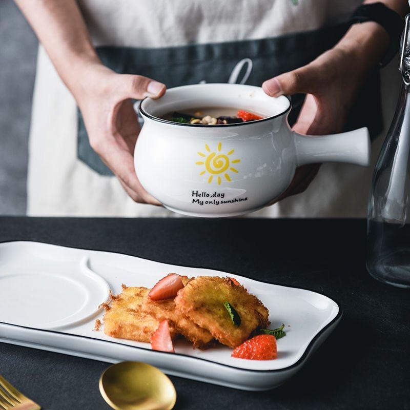 Keramisk middagsservise – Tallerkener og salatskåler til frokost og middag