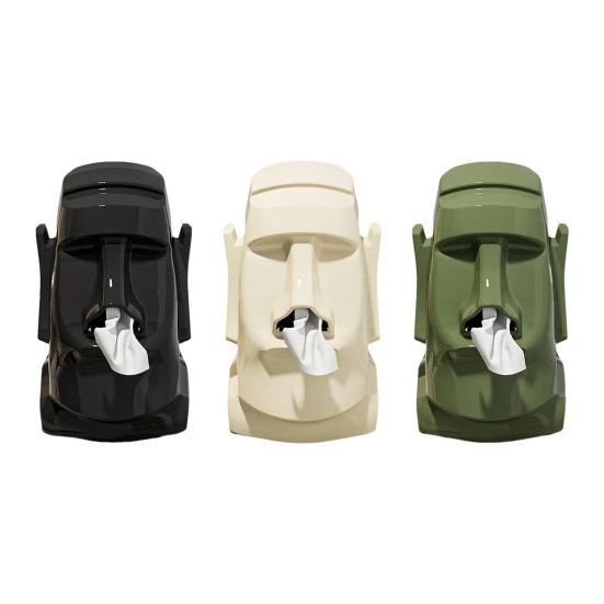 Tissue Box Stone Style Design Tissue Holder Wearing Headphones Easy To Clean Tissue Box Holder Artistic Home Decor