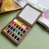 24 Color 0.5ml Wooden Watercolor Sub-package Empty Box Portable Student Outdoor Sketching Travel Painting Palette Paint Box