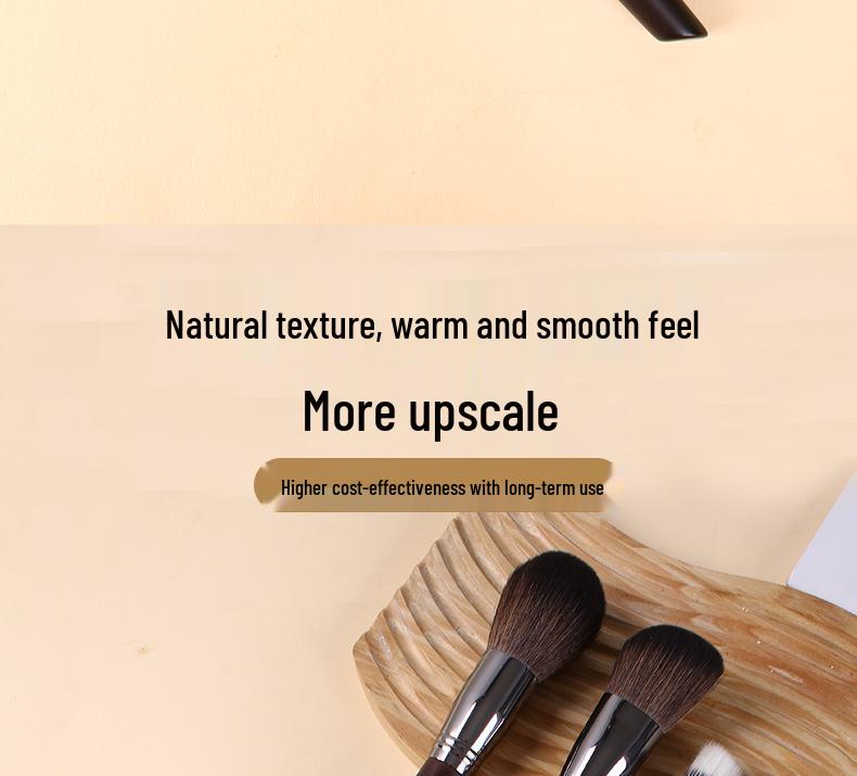 14-Piece Animal Hair Makeup Brush Set - Skin-Friendly Wool Powder Brushes
