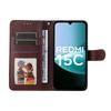 For Xiaomi Redmi 15C 5G (EU) (173mm)/15C 4G (EU) (173mm) PU Leather Wallet Case Phone Stand Cover with Tempered Glass