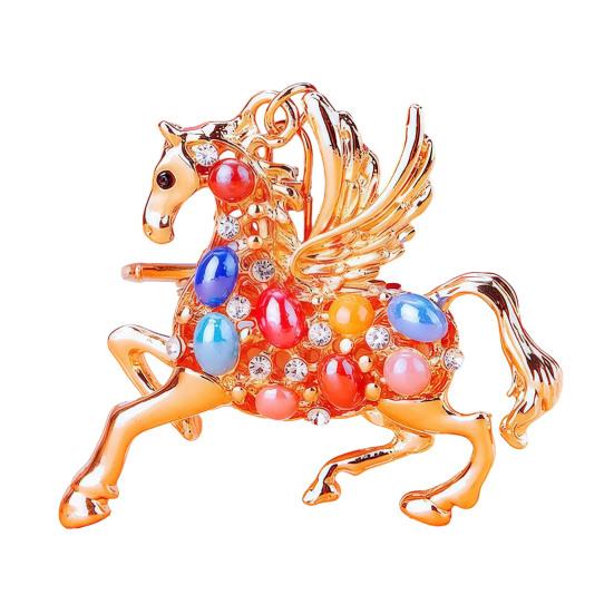 Horse Keychain Sparkling Rhinestone Keyring with Sparkling Rhinestones Inlaid Decorative Good Fortune Key Chain Holiday Accessory