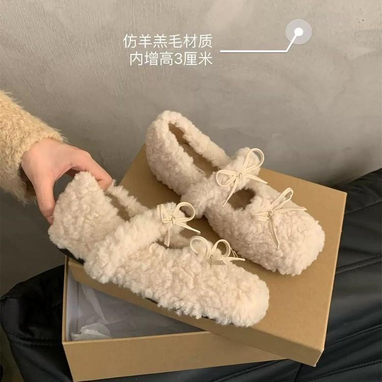 

Мягкая подошва, обувь на одной педали, пушистые туфли для женской коллекции осень-зима 2025, новая верхняя одежда, обувь Doudou с бархатной теплой плоской подошвой, хлопковая обувь, обувь с утяжелением 40