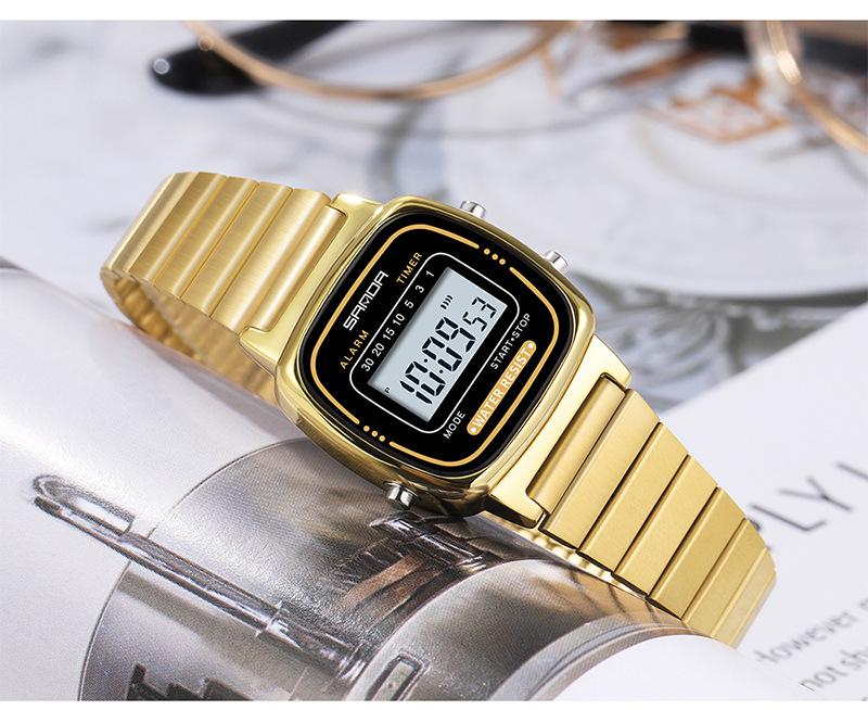 Sanda Fashion Unisex Electronic Multifunction Stainless Steel Watches