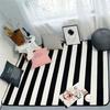 Korean-Inspired Plush Area Rug – Black & White Simple Thick Non-Slip Carpet for Living Room, Bedroom, Modern Home Decor