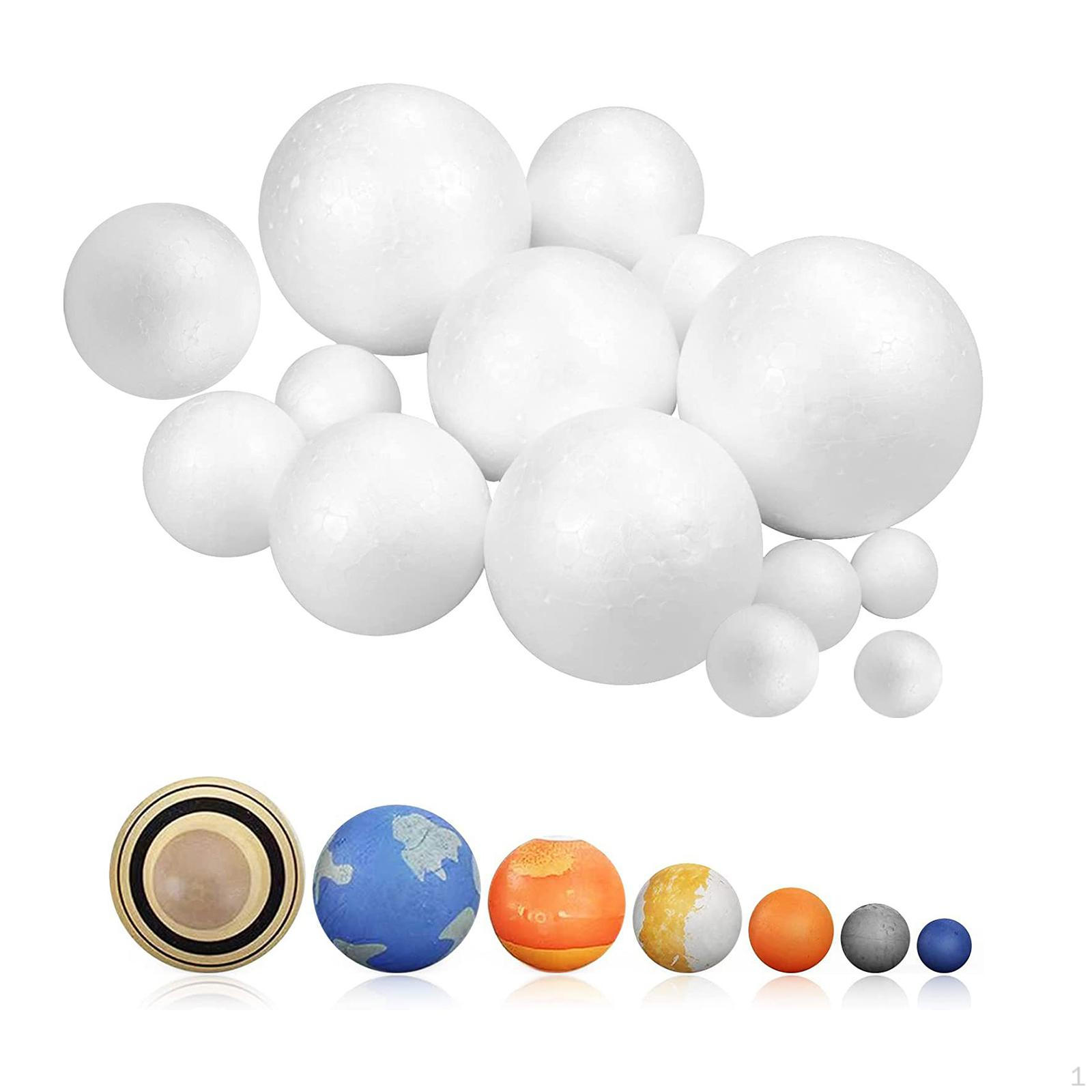 14Pcs White Foam Balls, Craft Balls Polystyrene Decor Gift, Handmade Crafts Projects for