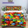M&M's Bettwäsche mit individuellem Namensmuster, Steppbett-Set, Bettbezug, Kissenbezug, Heim-Geburtstagsgeschenk(1 Bettbezug + 2 Kissenbezüge, ohne Füllung)