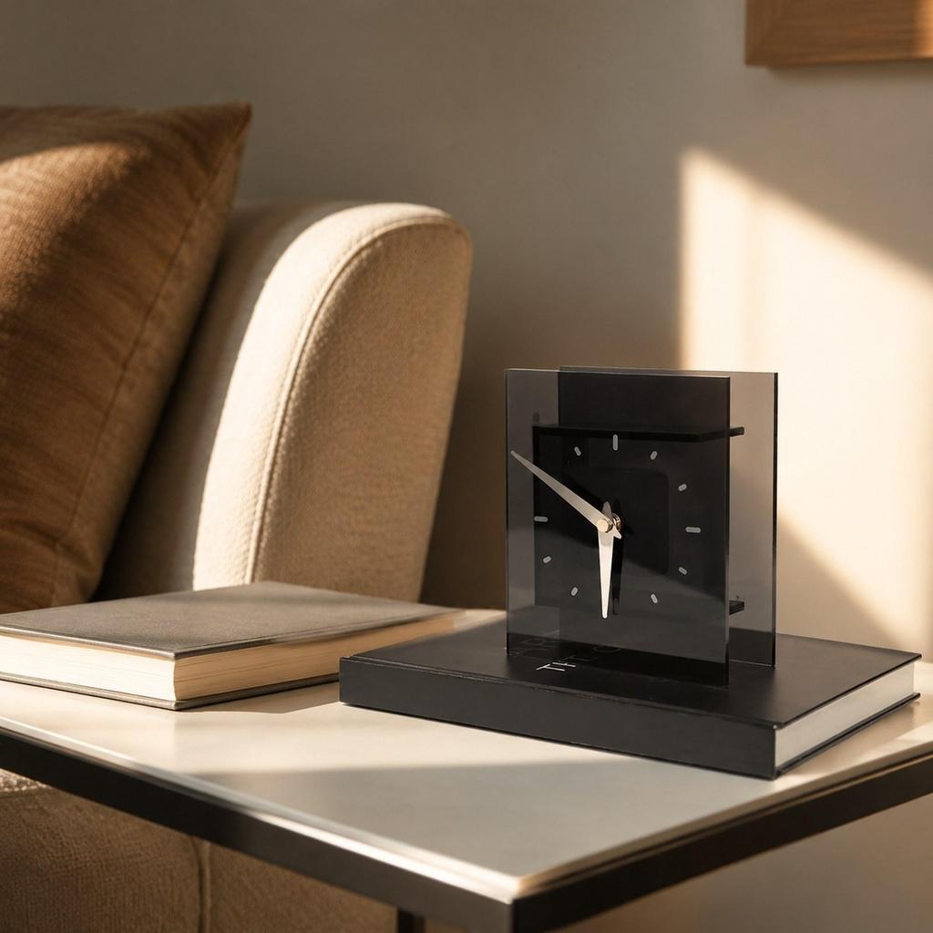 Minimalist Table Clock Acrylic Silent Desk Clock Contemporary Decorative Ornament for Bedroom Living Room