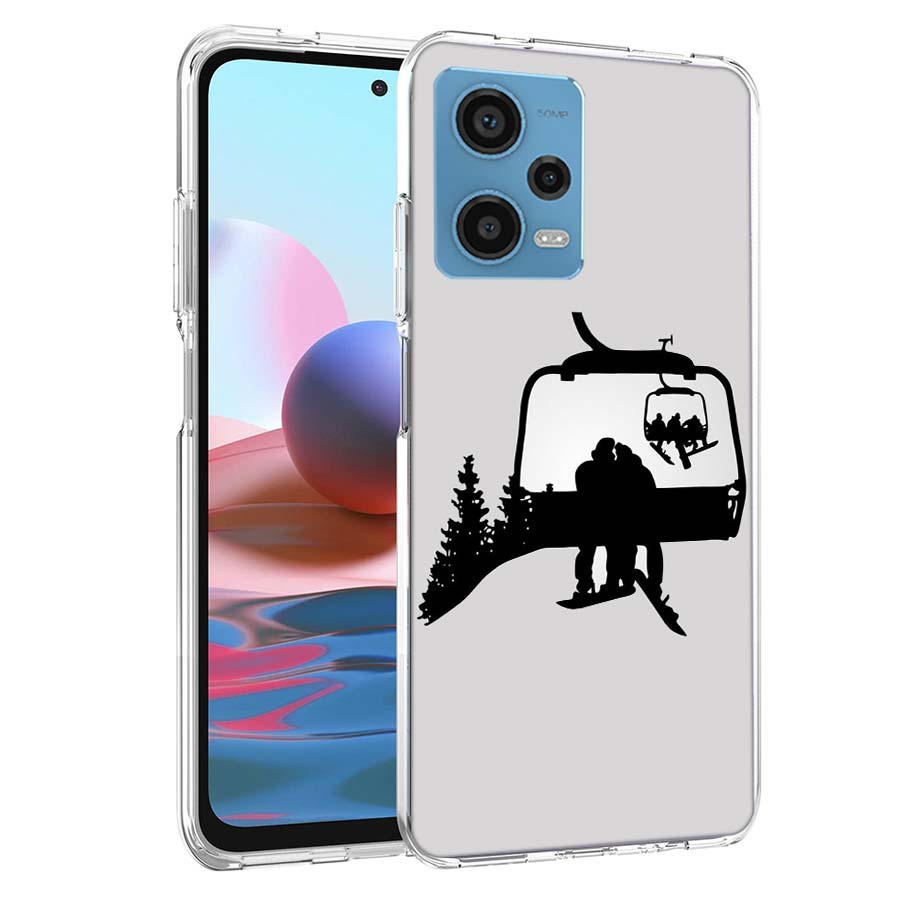 Skiing Snow Snowboard Ski Phone Case For Redmi Note 13 12 14 15 Pro Plus 13R 11 11T 11E 11S 10 Pro 10S 9 9S Cover Cell Clear TPU