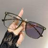 Anti-blue Light Tinted Glasses For Female Students - Popular Oversized Frame Glasses 6027