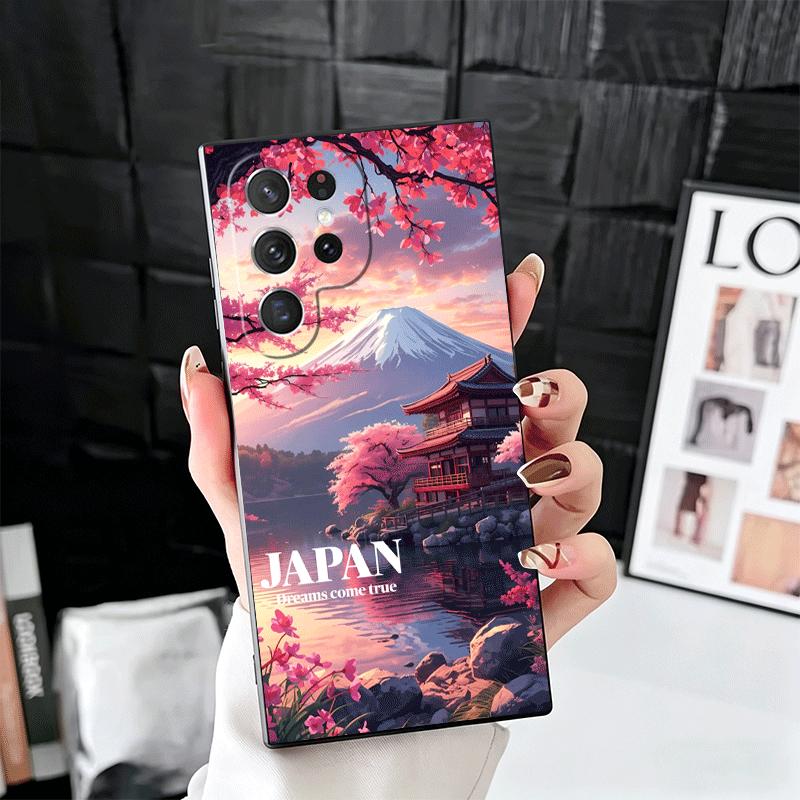Osaka Tokio Japan Landschaft Weiche Handyhülle für Samsung Galaxy S26 S25 Edge S24 Ultra S23 Plus S22 S21 FE S20 Schwarze Rückseite Sie