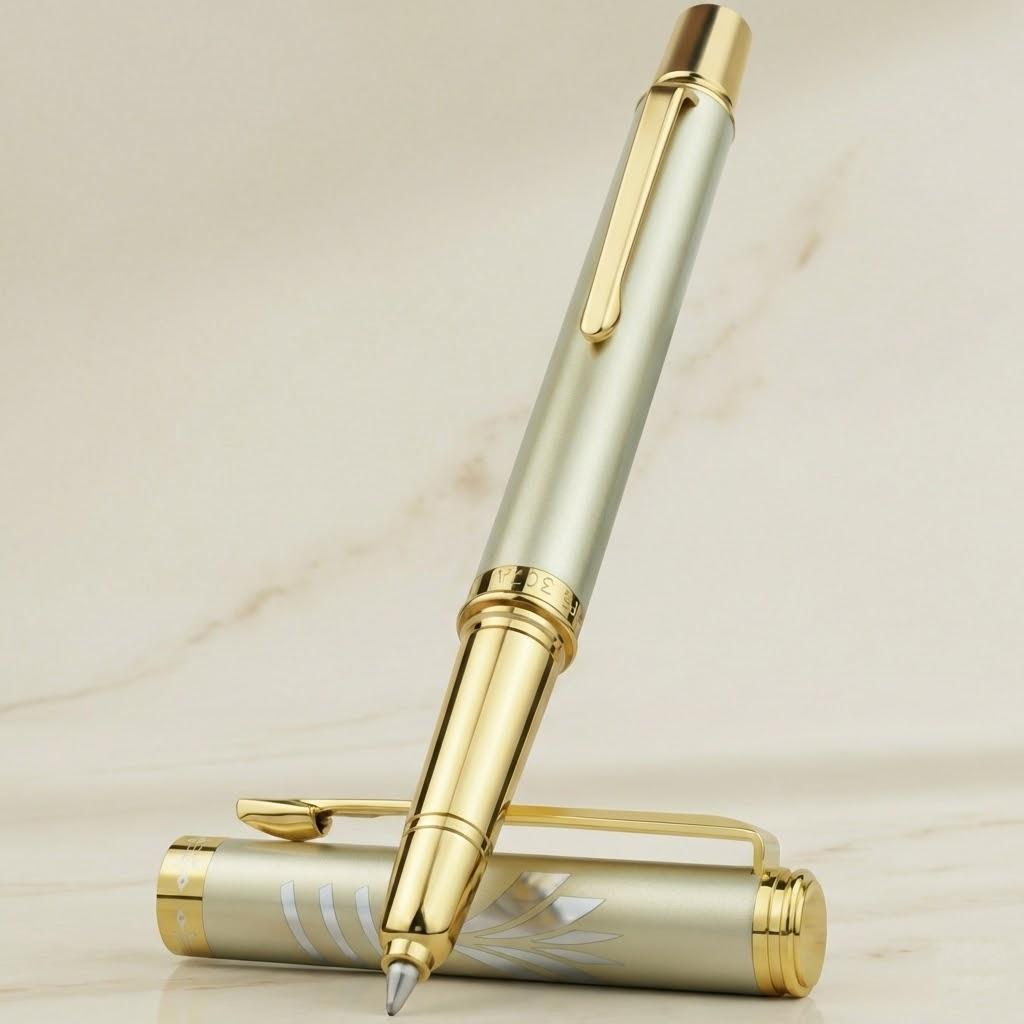 

Classic Metal Rollerball Pen Smooth Writing Replaceable Refills Gel Pens Office School Supplies золотой