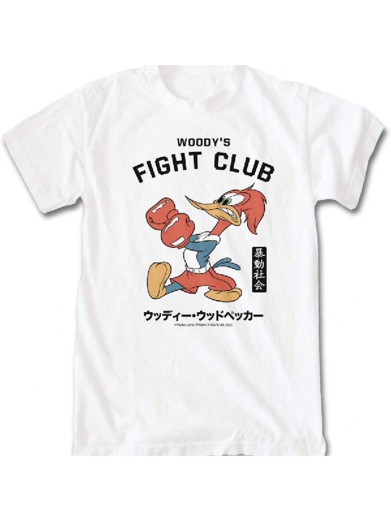 Riot Society - Woody Woodpecker s Fight Club Mens T-Shirt - White, Small S разноцветный