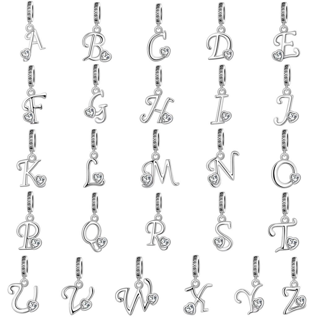 High Quality Copper Twenty-Six Letters Diy Bead Pendant Fit Original Bracelet Charm Jewelry Gift