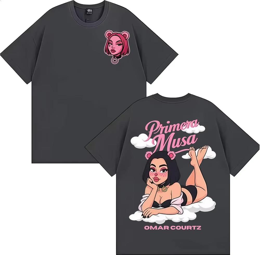 Omar Courtz Primera Musa 2025 Tour Merch Tee Shirt Men Women Couples Fashion Aesthetic T-shirt Casual Comfort Oversized T Shirts