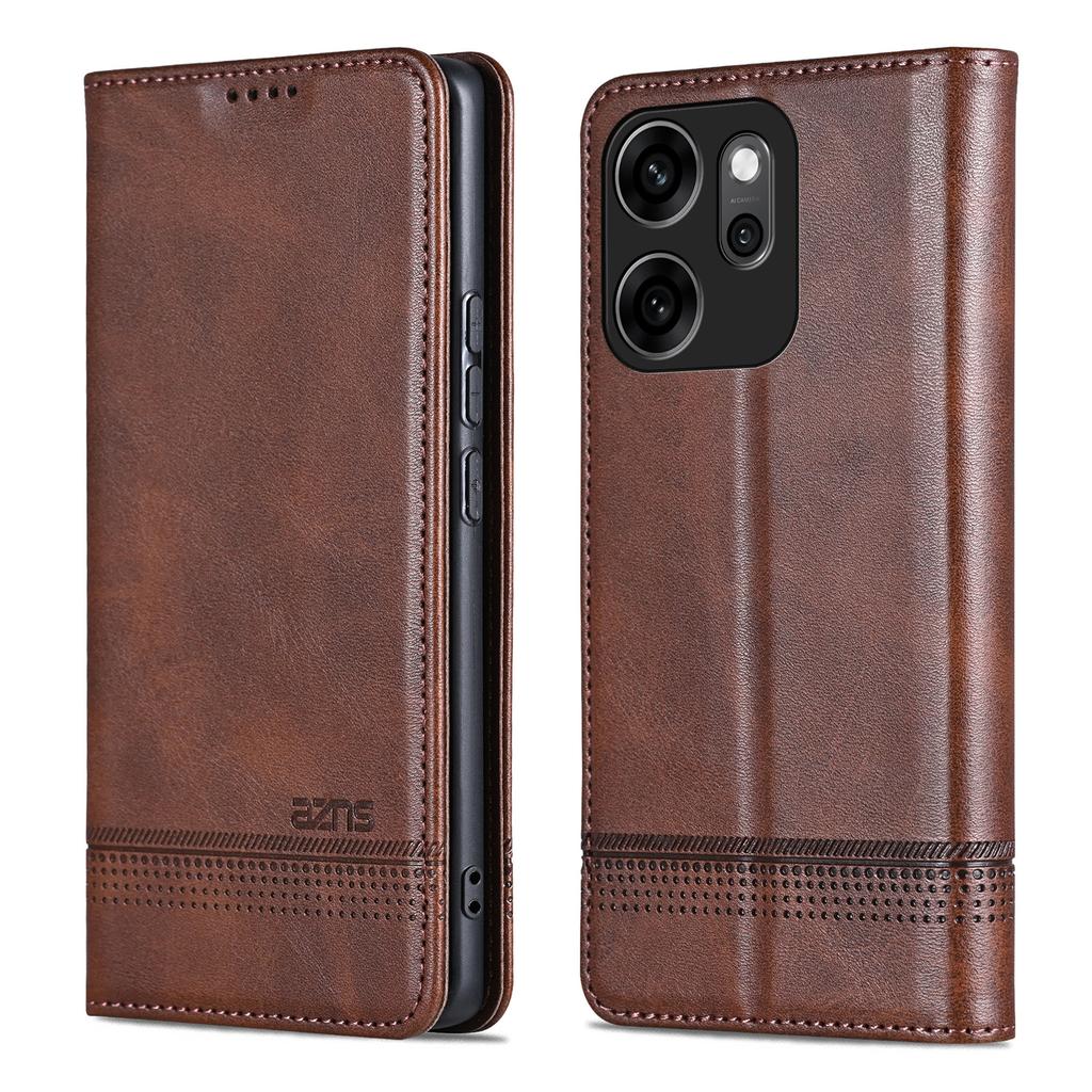 AZNS For Oppo Reno14 F 5G Case Cowhide Texture PU Leather Wallet Phone Cover