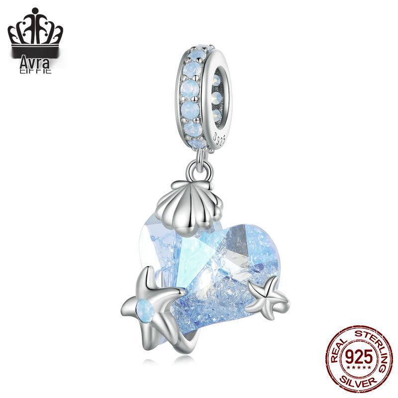 

Изысканная подвеска в виде морской звезды: S925 Стерлинговое Серебро Синий DIY Ювелирные Изделия Рассыпные Бусины