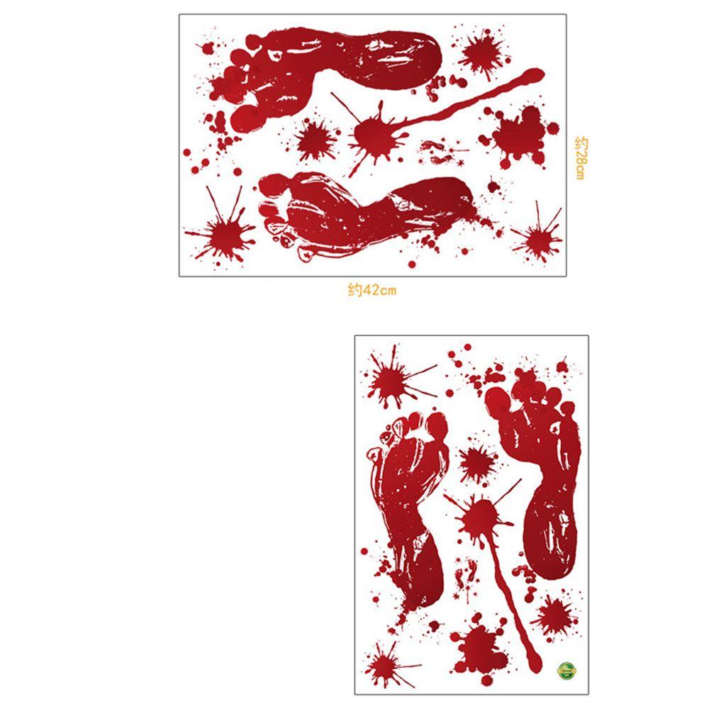 Creepy 3D Widnow Decor Blood Handprint Horror Finger Foot Wall Stickers Halloween Decor