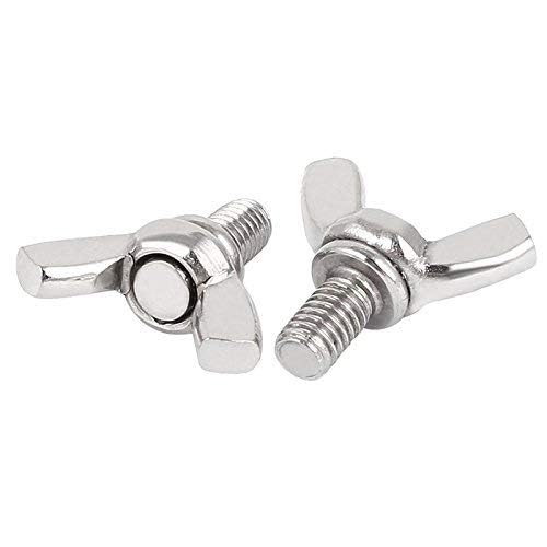 5 Pieces M6 x 10mm 1mm Pitch 304 Stainless Steel Thumb Screw Butterfly Bolts Silver