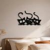 Cute Nursery Wall Decor Metal Black Cat Art, Cartoon Kitten Silhouette Decoration, Decorative Creative Lover Gifts Sculpture for Lovers, Minimalist