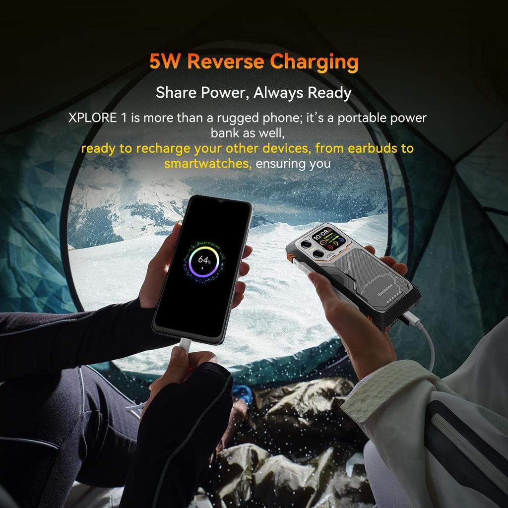 Blackview XPLORE 1 Odolný telefon Dimensity 7050 Android 15  (16 GB + 32 GB) RAM 512GB ROM 6.78 palcový 120Hz displej 20000mAh