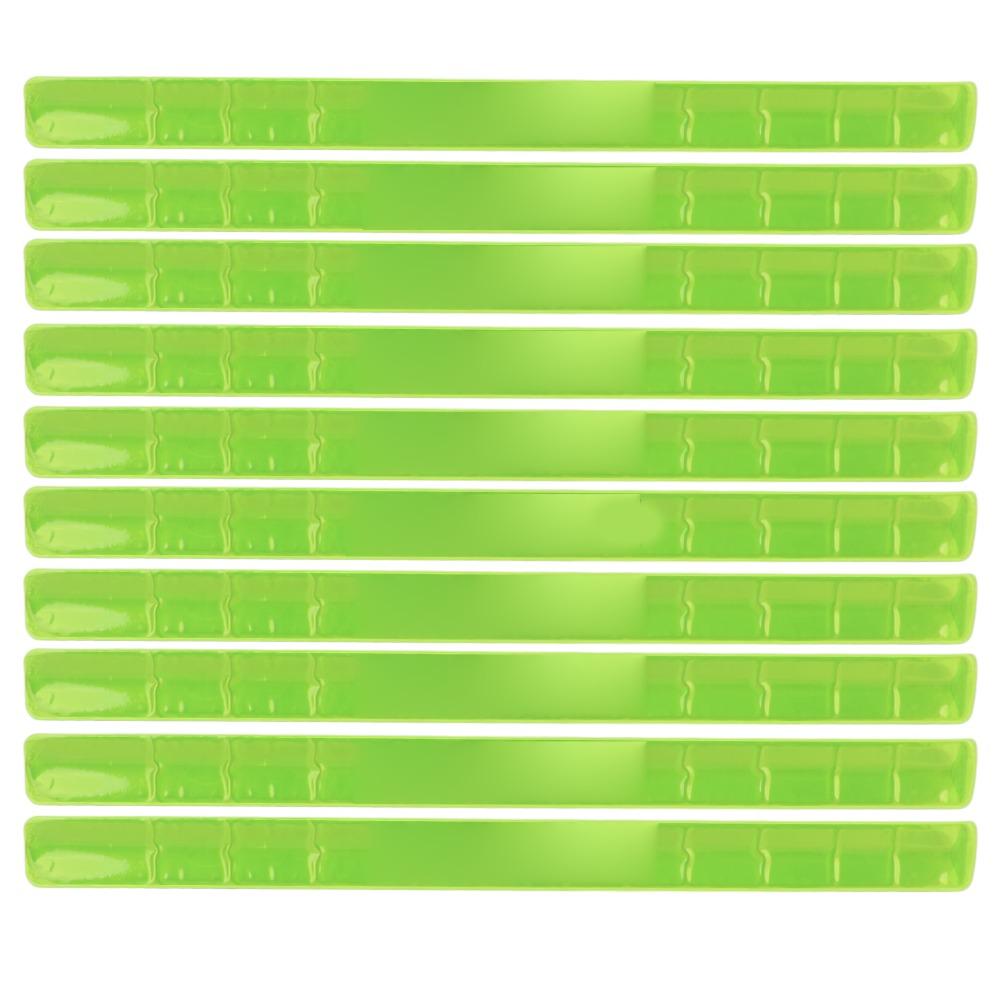 10PCS 40*3cm Reflective Slap Bands High Visibility Safety Reflector Strips for Adults