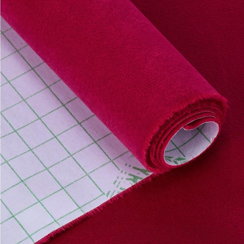 50cm*138cm Multi Colors Elasticity Self-adhesive Velvet Fabric Sticky Velvet Wall Fabric for DIY Home Decoration