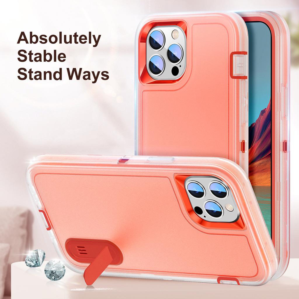 Case for iPhone 15 14 13 Mini 12 11 Pro Max XS XR 8 7 Plus Heavy Duty Shockproof Anti-Scratch Protective Kickstand Phone Case