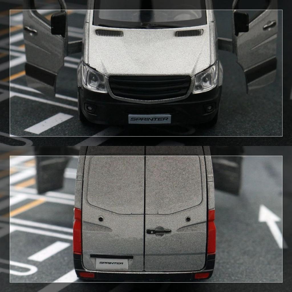 Mașină de jucărie Sprinter, model 1/36 RMZ City, din aliaj turnat sub presiune, ușile cu tragere în spate, care se pot deschide, cadou de colecție pentru copii