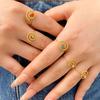 CARLIDANA Elegant Spiral Stainless Steel Colorful CZ Zircon Open Ring Jewelry for Women Perfect for Parties Glamorous Occasion