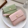 Solid Color Trifold Wallet Minimalist Student Purse Simple Women's Wallet  Card Holder