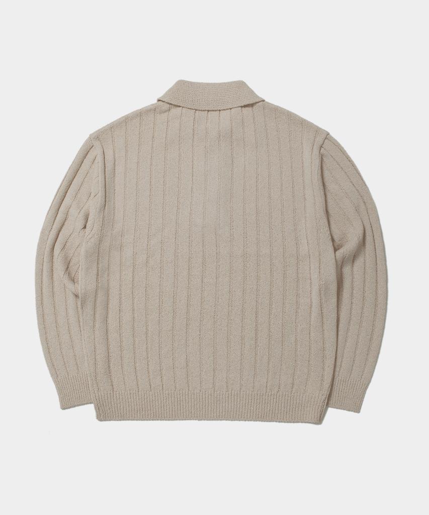 DREAMWORLD Signature Boucle Collar Knit (Beige)
