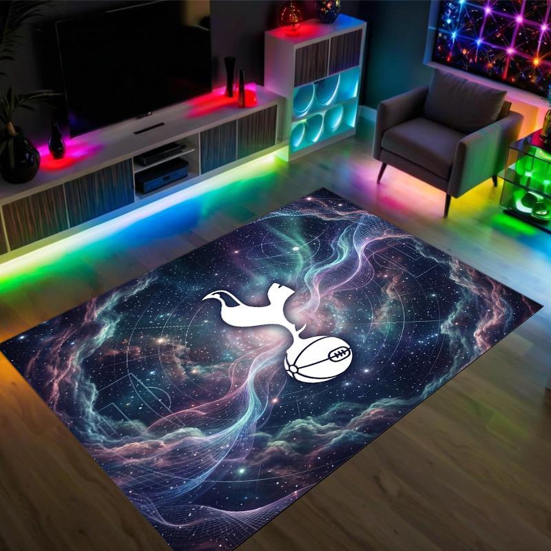 Tottenham Hotspur Design Crystal Velvet Carpet Cozy Non?Slip Printed Rug For Bedroom Living Room Entrance