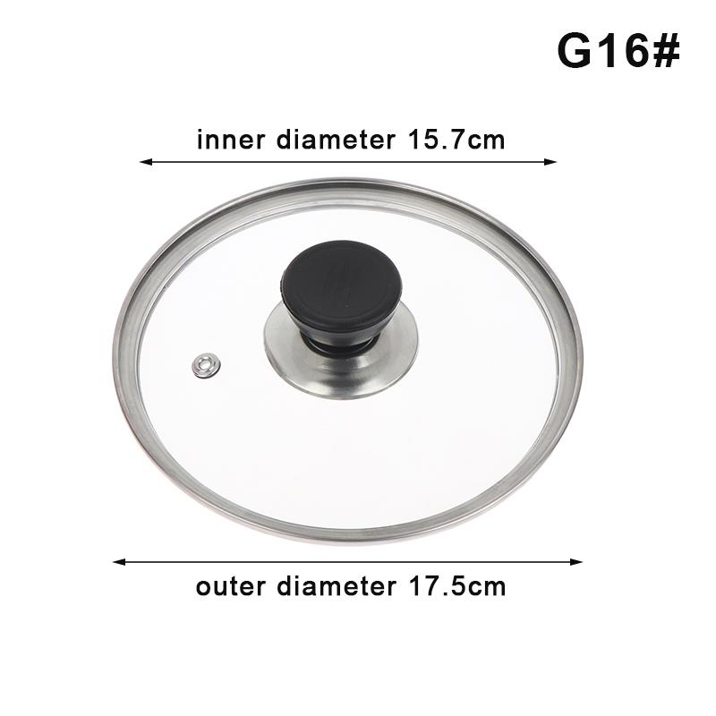Visible Pot Cover Tempered Glass Pot Lid Stainless Steel Rimmed Pan Lid Spill Shatter-Proof Round Chef Glass Cover