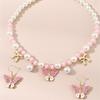 Pink Pearl Beaded Necklace Hand Chain Sweet Style Ear Pendants  Children's